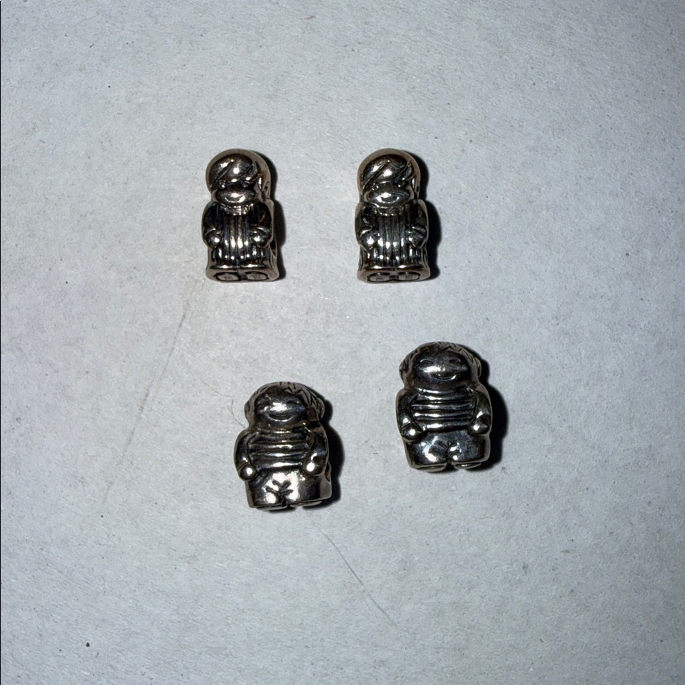 Pandora Silver Boy/Child Charm Bracelet Figures (4)